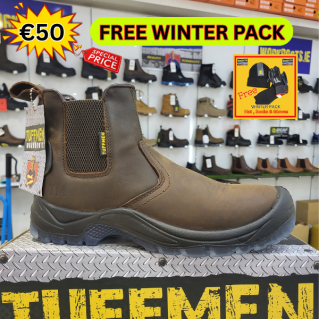 TUFFMEN WAXY DEALER SAFETY BOOT + FREE WINTER PACK (Hat Socks Gloves)