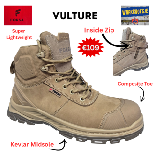 FORSA Vulture Inside Zip Safety Boot + FREE Socks & Gloves